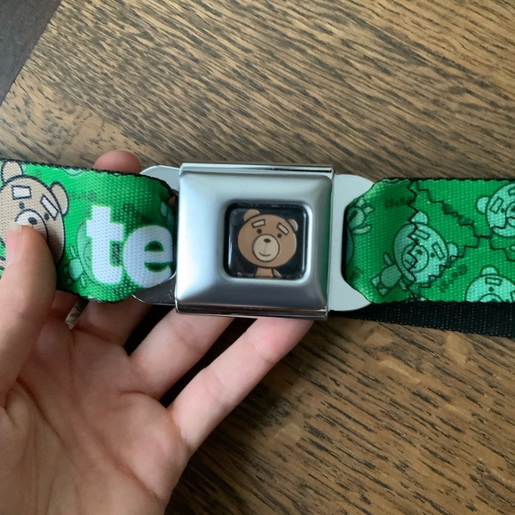 BUCKLE DOWN Seatbelt Belt TED Green Adjustable Made in USA MEN’S Size 32-36” - Picture 3 of 8